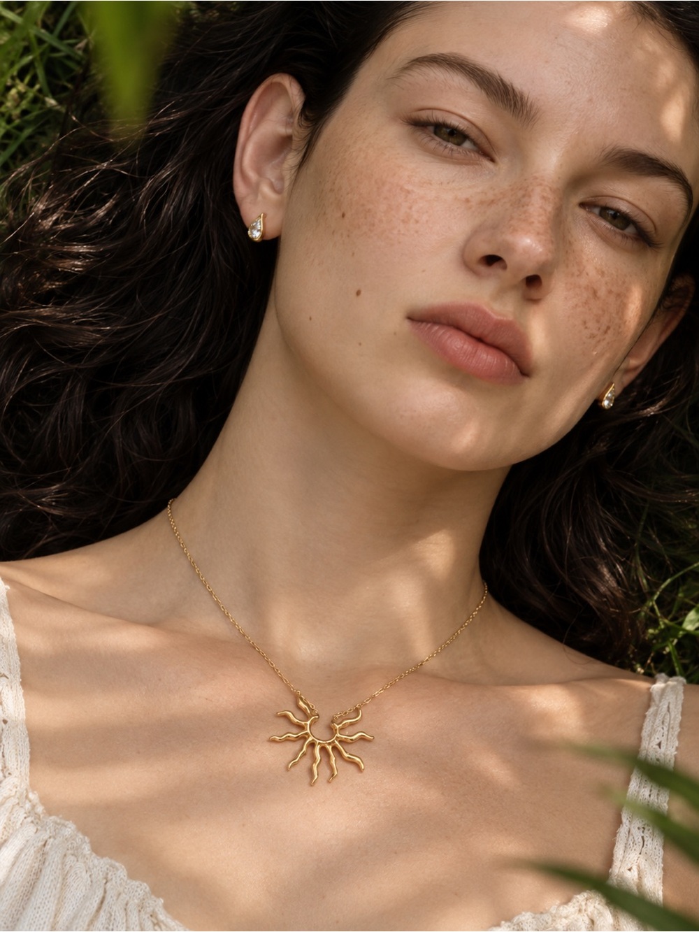 Trendy Sunburst Pendant Necklace Stainless Steel